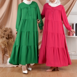 Khelani Layer Dress - Mint / Lilac / Yellow / Orange Brick / Fuchsia / Green / Teal