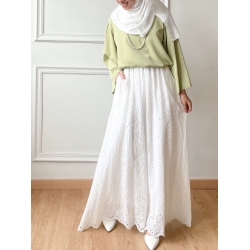 Humaira Embroidery Skirt - White