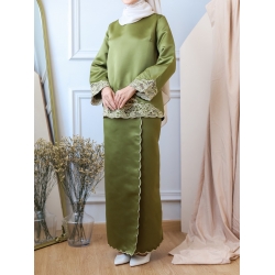 Cendana Kurung Set - White / Hot Pink / Green / Brown / Black