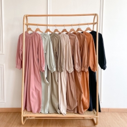 Acadia Cotton Dress - Pink / Mint / Green / Nude / Brown / Dark Brown / Orange Brick / Black 