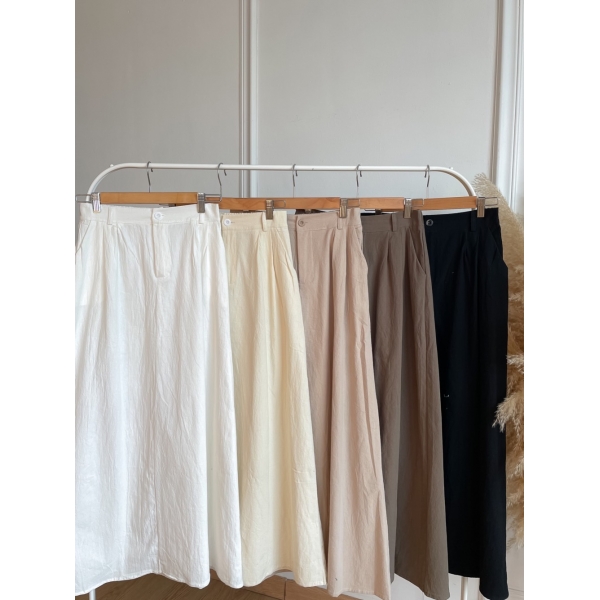 Bavery Cotton Skirt - White / Creme / Nude / Black / Green Army