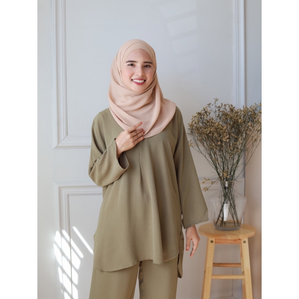 Elea Casual Set - Fuchsia / Green / Orange Brick / Dark Grey / Maroon