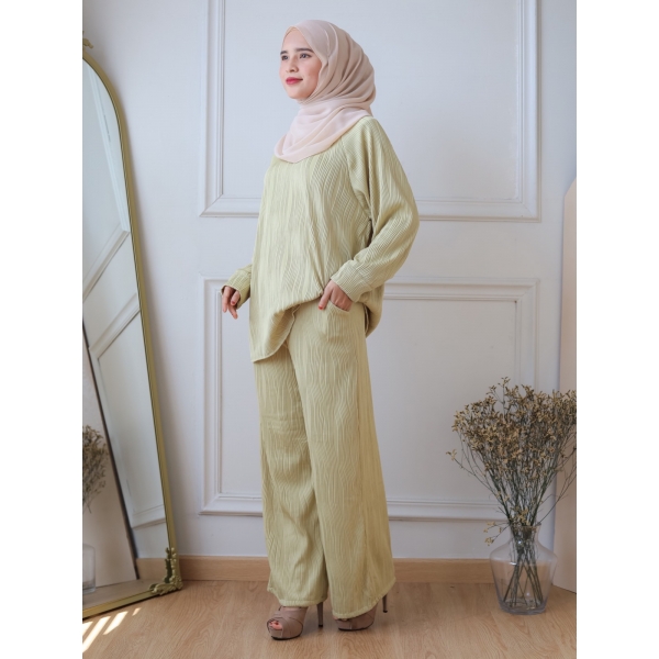 Sienna Casual Set - Pink / Soft Brown / Green / Yellow / White / Black / Soft Green