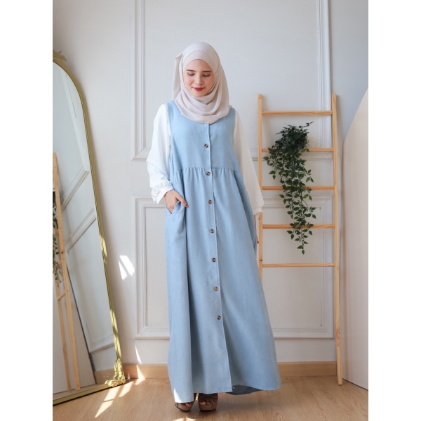 Gwen Pinafore Dress - Black / Mint / Blue / Pink / Brown