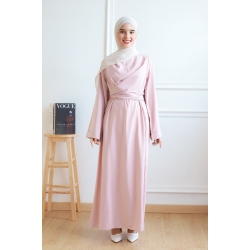 Sofea Wrap Dress - Soft Pink / Light Grey / Black / Blue