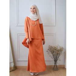 Zalifah Plain Kurung - Mustard / Lime Green / Orange / Fuchsia / Royal Blue / Black