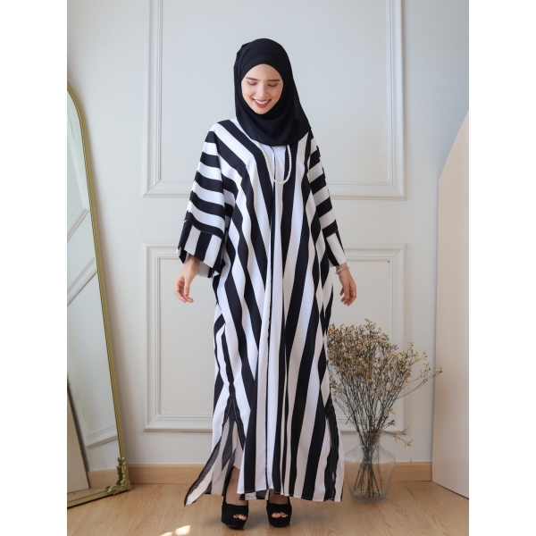 Alice Stripe Dress - Dark Blue / Black