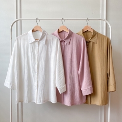 Arina Cotton Top - White / Pink / Brown
