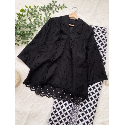 Embun Embroidery Kebaya - Black / Dusty Green
