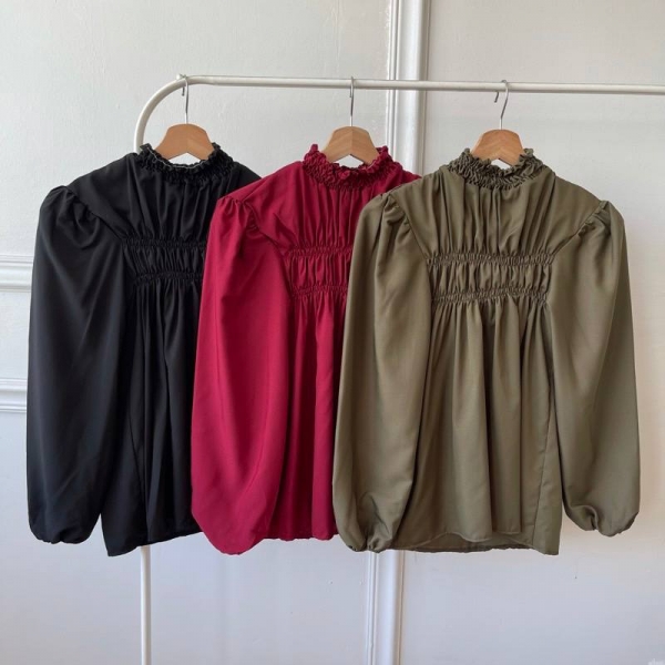 Abby Top - Black / Maroon / Green Army / Pink / Salmon / Blue