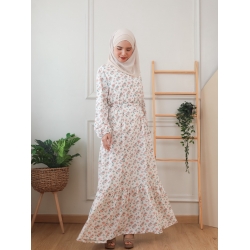 Aya Flower Dress - Black / White / Purple / Soft Brown