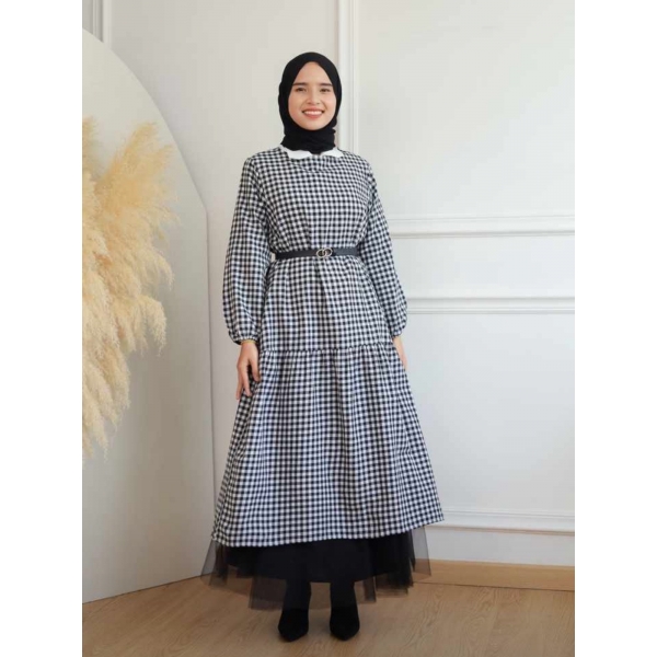 Glory Cotton Tunic - Dark Blue / Black / Maroon