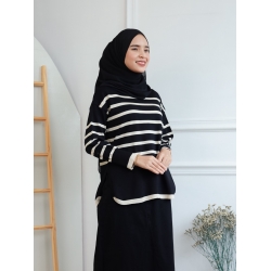 Lany Stripe Top - Brown / Soft Nude / White / Black / Hot Pink / Coffe