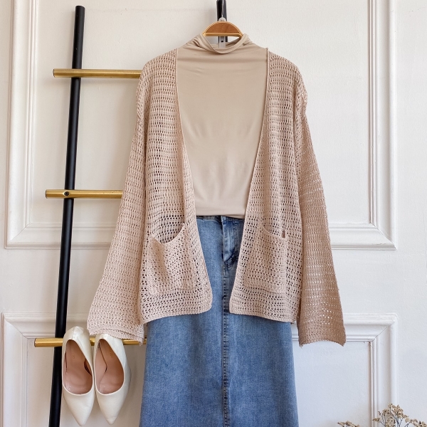 Julia Cardigan - Creme / Black / White / Brown / Dark Brown