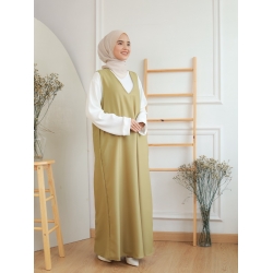 Malisa Pinafore Dress (Size S/M) - Dark Blue / Black / Mint Green / Pink / Brown / White
