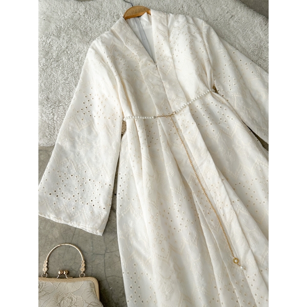 Natrah Kebaya Labuh - (Light Creme)