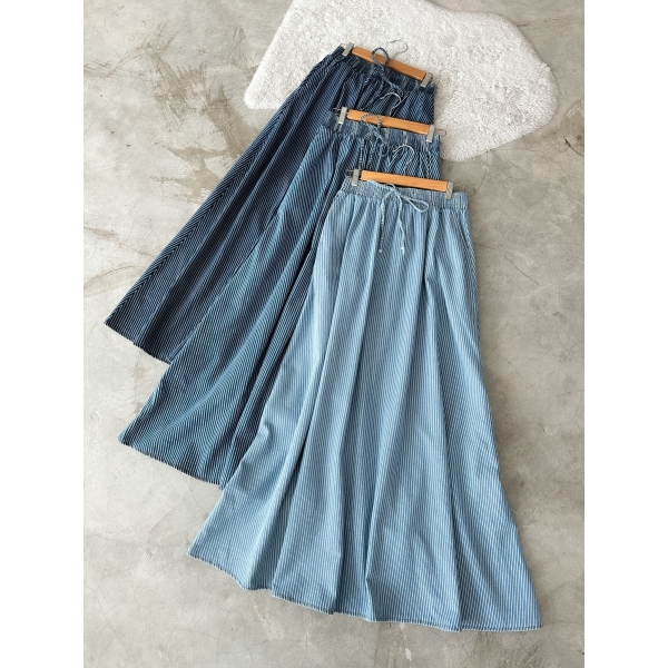 Octovia Stripe Denim Skirt