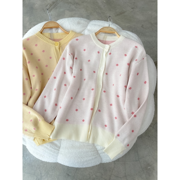 Poppy Polka Knit Cardigan
