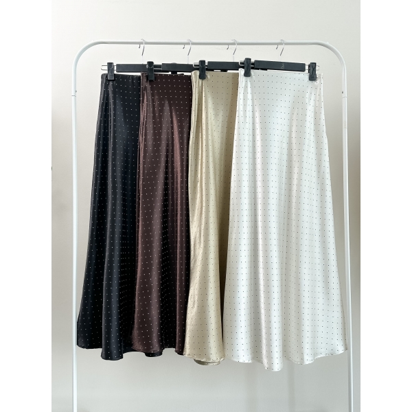 Jemie Polka Satin Skirt 