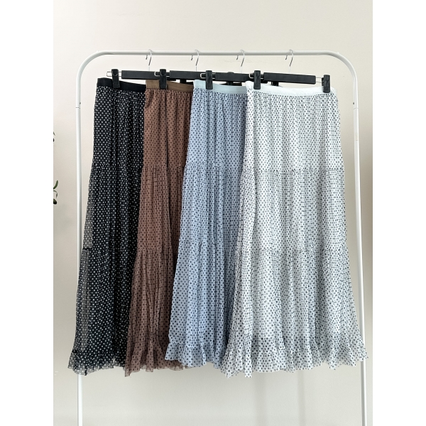 Ester Polka Pleated Skirt