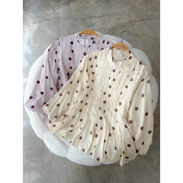 Melin Polka Pleated Top