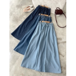 Neko Polka Denim Skirt