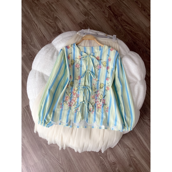 Lune Stripe Sulam Top