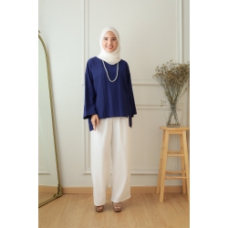 Raesa Cotton Top - White / Dark Blue / Black / Lime Green / Brown / Clay Brown