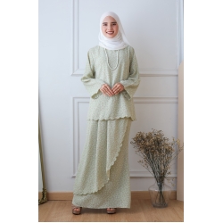 Lily Kurung Set - Mint / Soft Peach