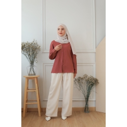 Neda Top - Soft Brown / Creme / Plum / Soft Mustard / White 